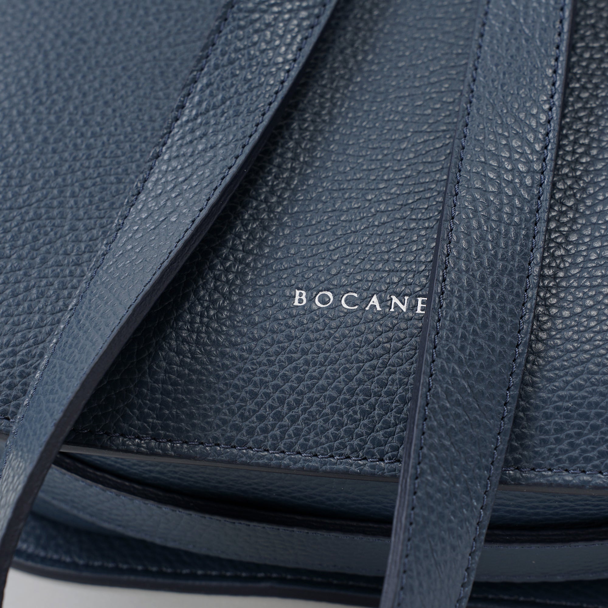 Geanta Midi Demoiselle, Piele Texturata, Albastru Avio