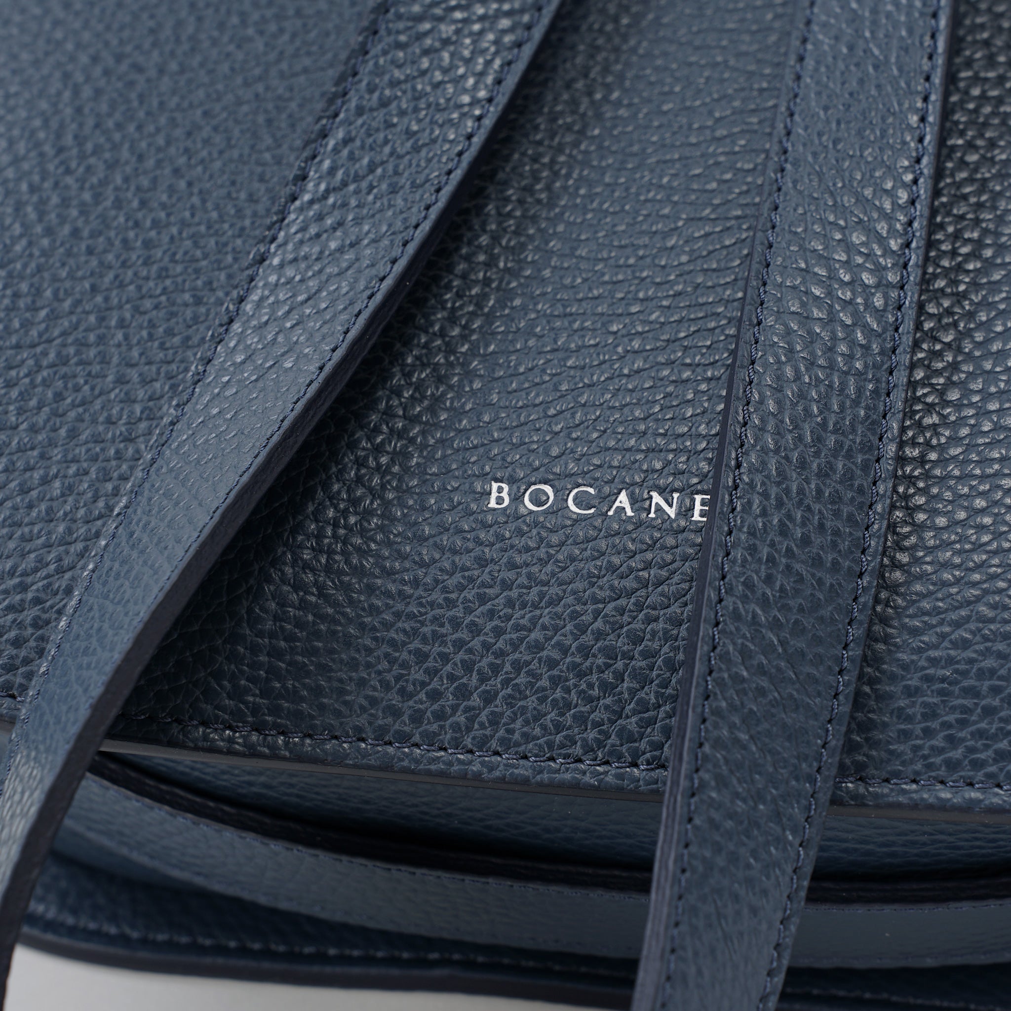 Geanta Midi Demoiselle, Piele Texturata, Albastru Avio