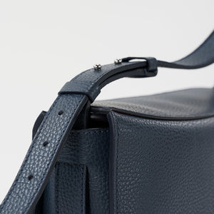 Geanta Midi Demoiselle, Piele Texturata, Albastru Avio