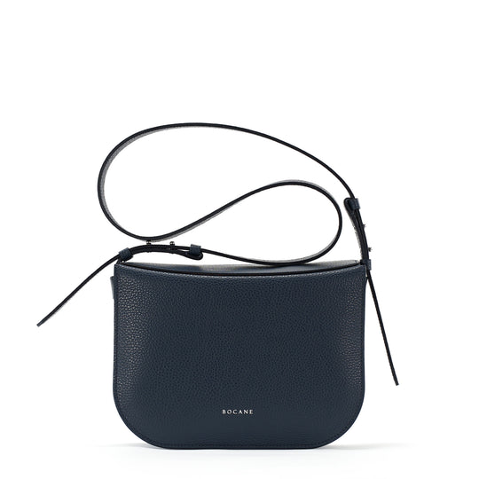 Geanta Midi Demoiselle, Piele Texturata, Albastru Avio