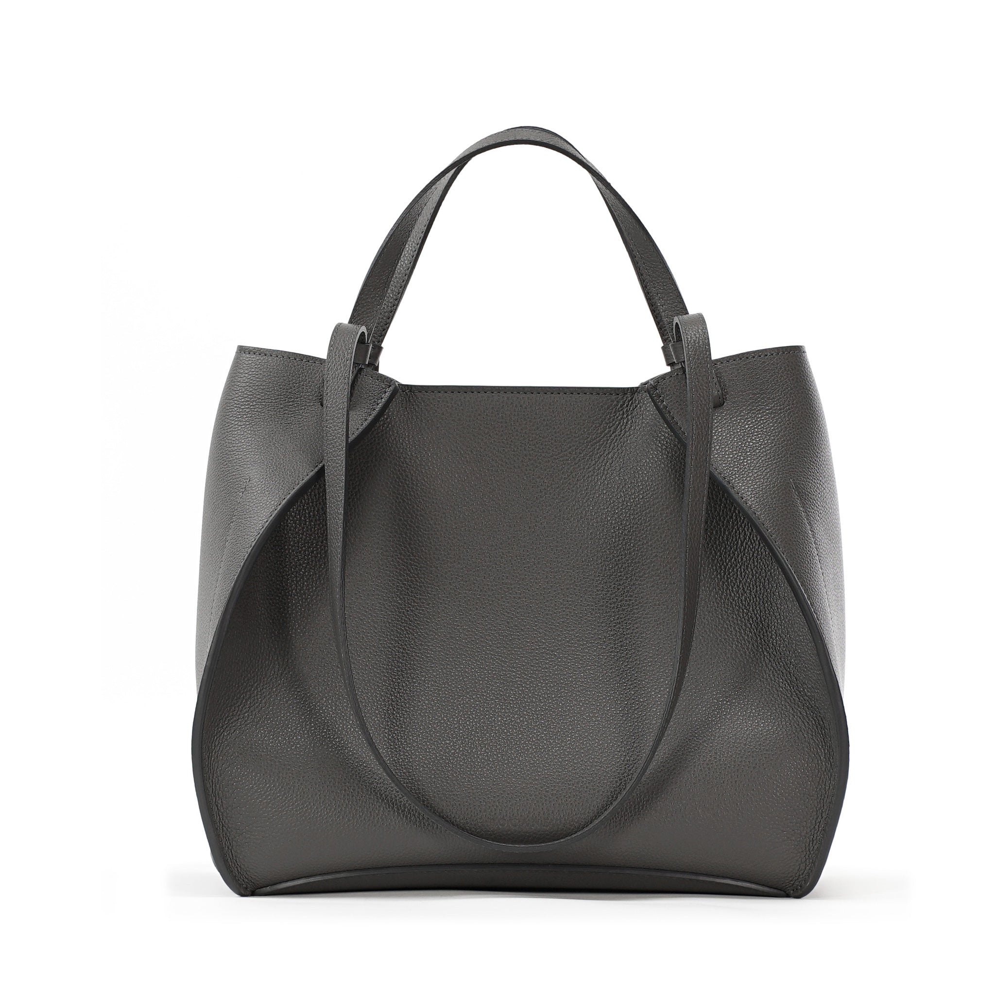 Geanta Amarante Bureau, Piele Texturata, Gri Fumuriu