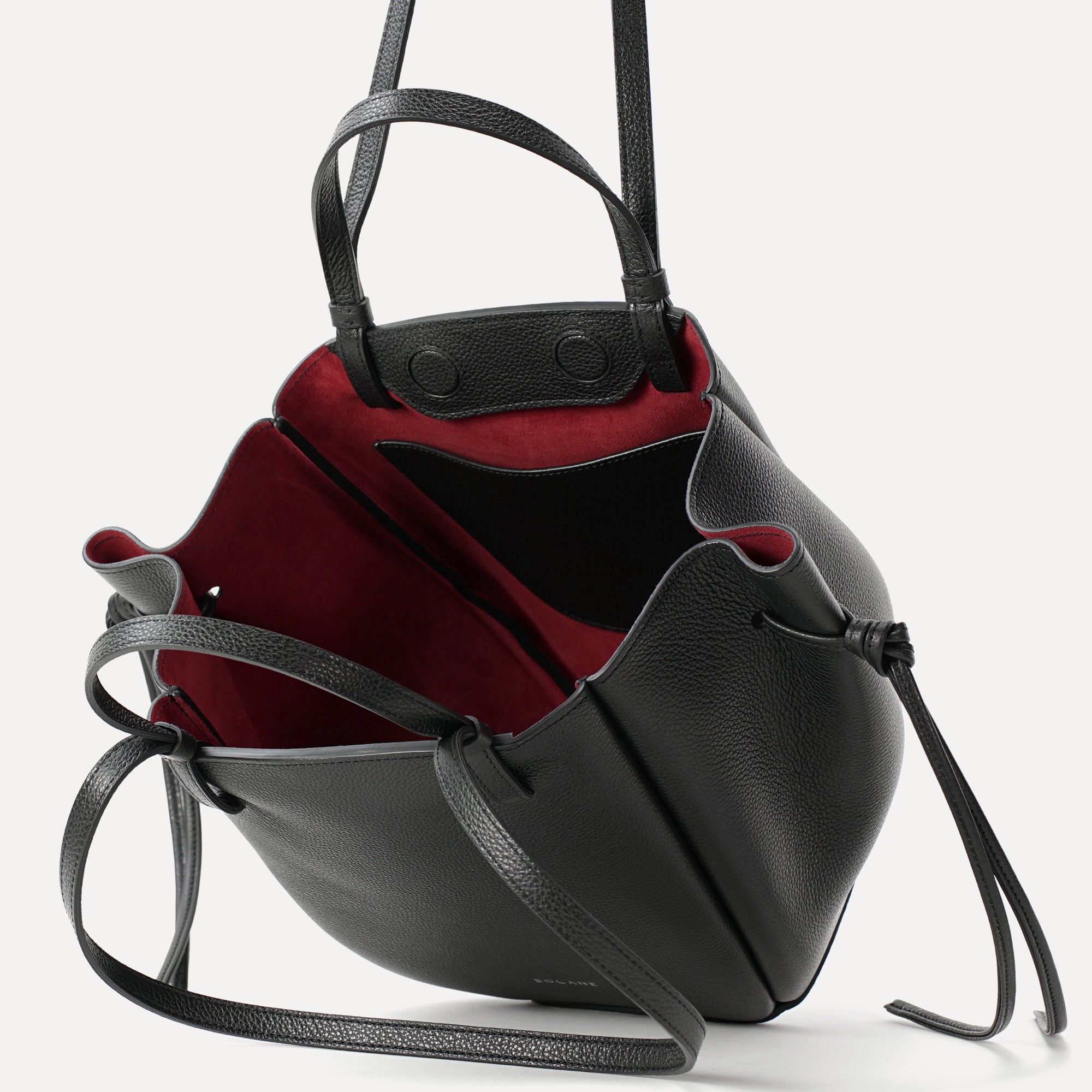 Geanta Midi Voulez-Vous, Piele Texturata, Neagra