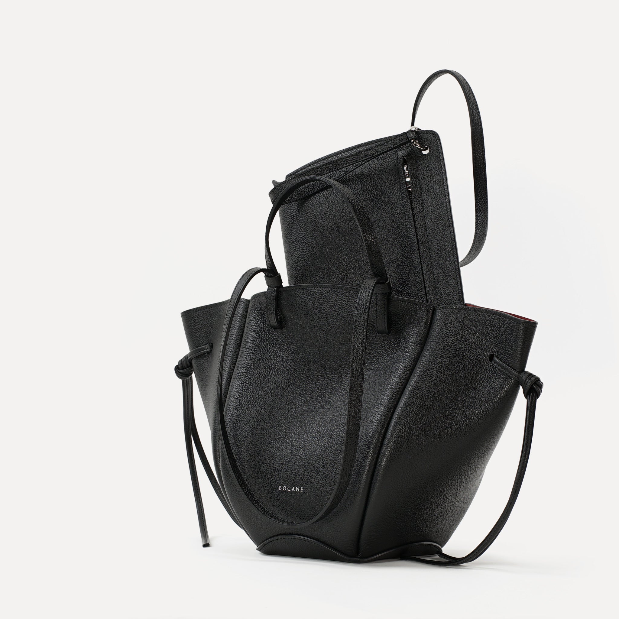 Geanta Midi Voulez-Vous, Piele Texturata, Neagra