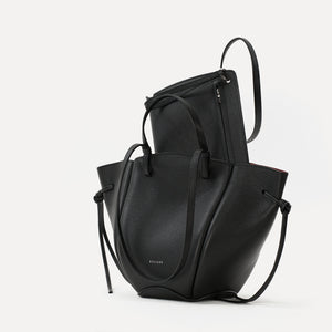 Geanta Midi Voulez-Vous, Piele Texturata, Neagra