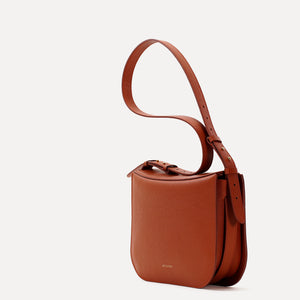Geanta Maxi Demoiselle, Piele Texturata, Ruginiu