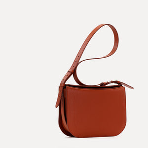 Geanta Maxi Demoiselle, Piele Texturata, Ruginiu