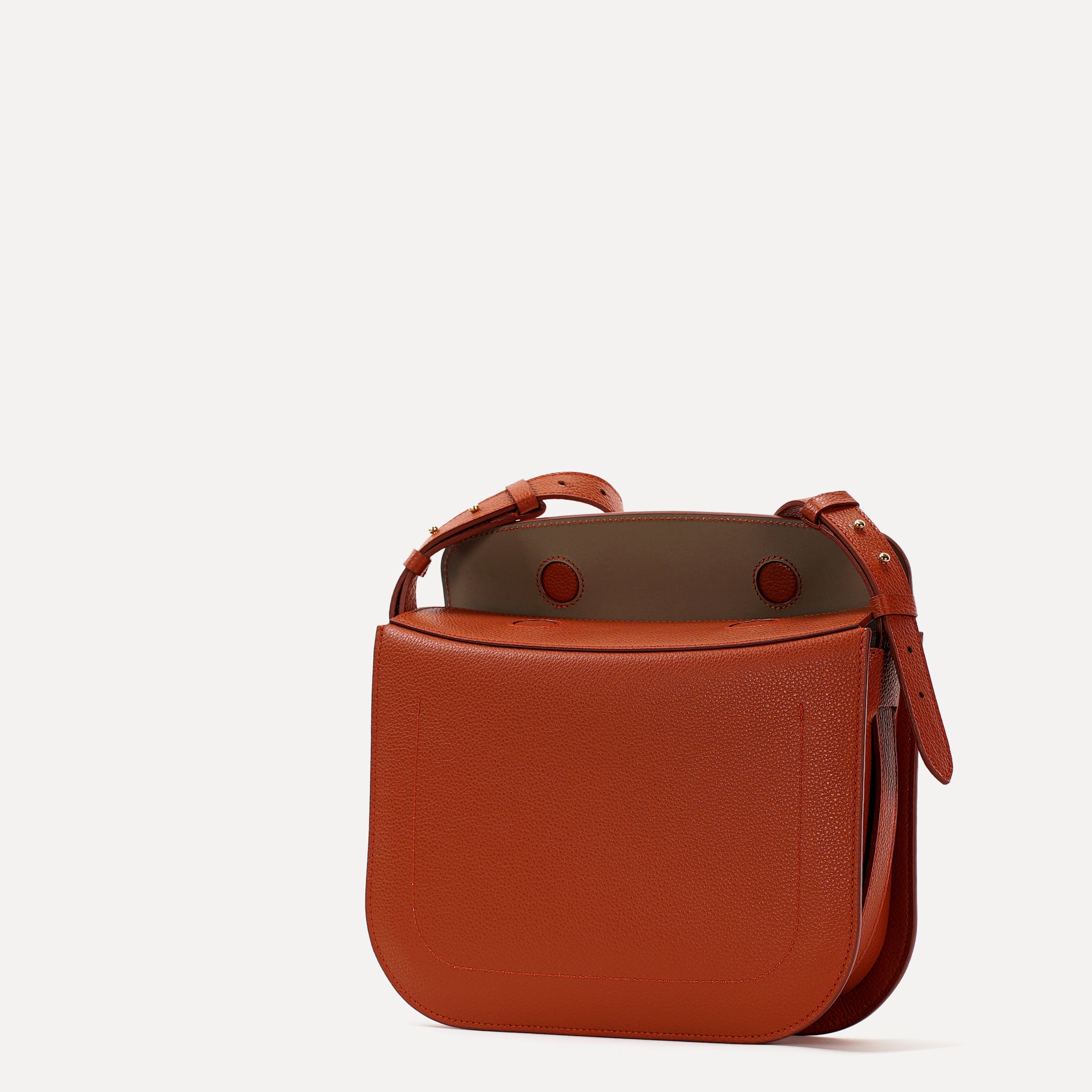 Geanta Maxi Demoiselle, Piele Texturata, Ruginiu