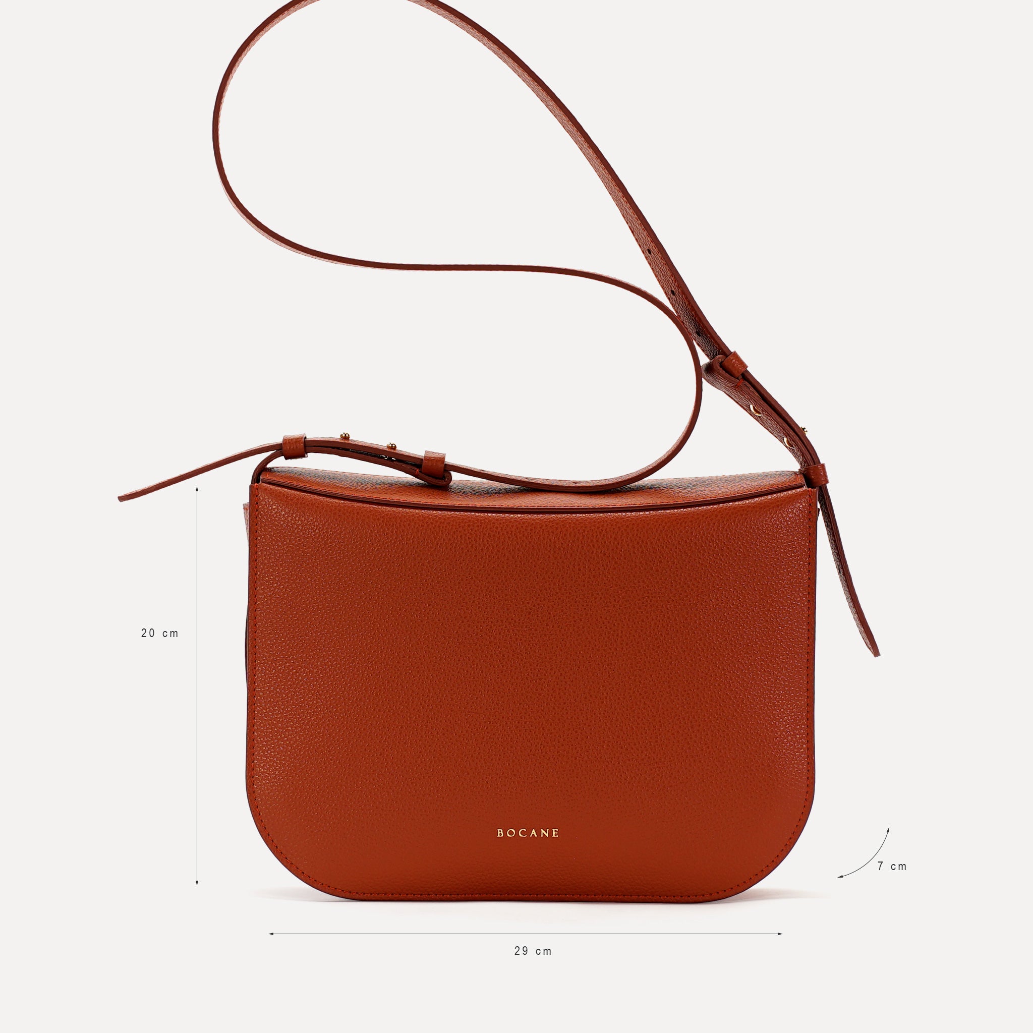 Geanta Maxi Demoiselle, Piele Texturata, Ruginiu