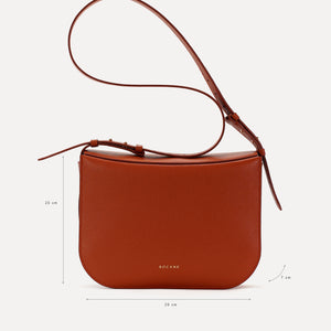 Geanta Maxi Demoiselle, Piele Texturata, Ruginiu