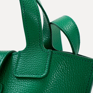 Geanta Caprice, Piele Texturata, Culoare Verde Elf
