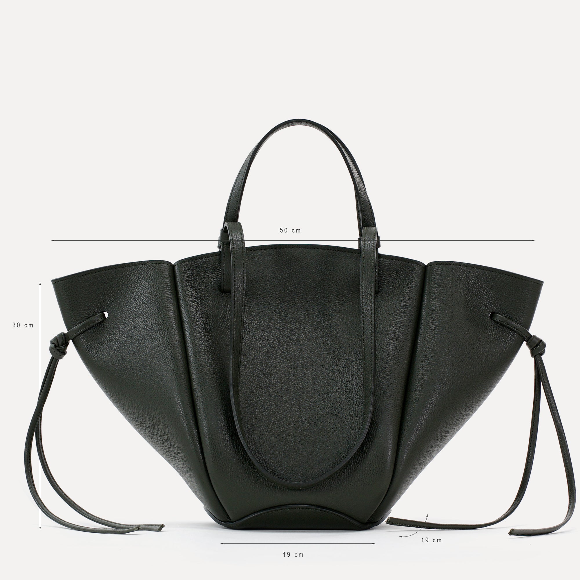 Geanta Midi Voulez-Vous, Piele Texturata, Verde Loden