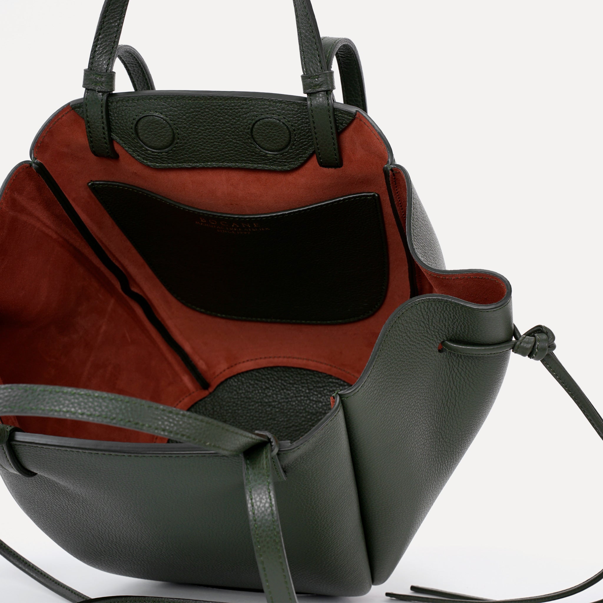 Geanta Midi Voulez-Vous, Piele Texturata, Verde Loden