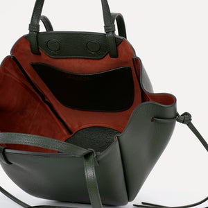 Geanta Midi Voulez-Vous, Piele Texturata, Verde Loden