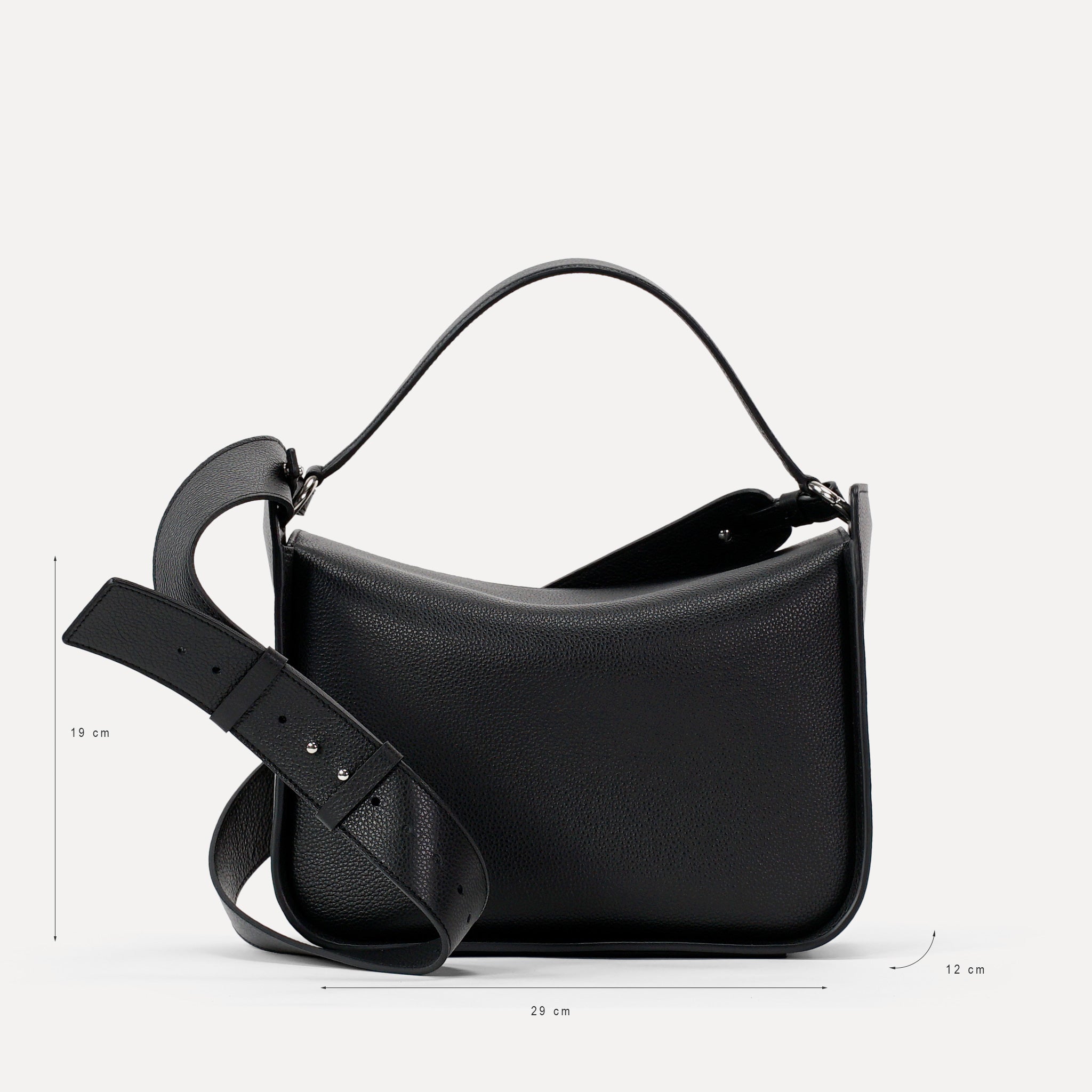 Geanta Toujours Maxi, Piele Texturata, Neagra