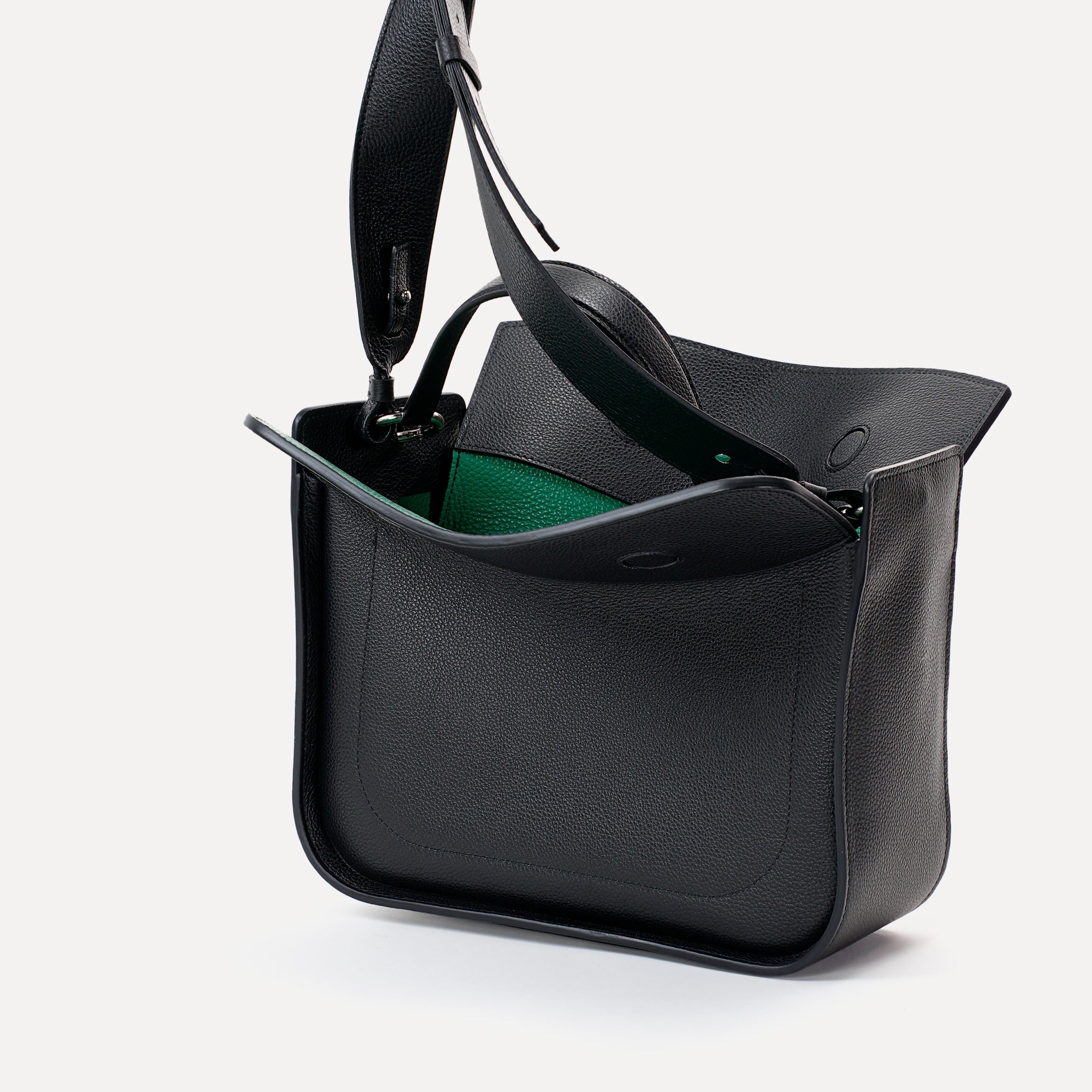 Geanta Toujours Maxi, Piele Texturata, Neagra