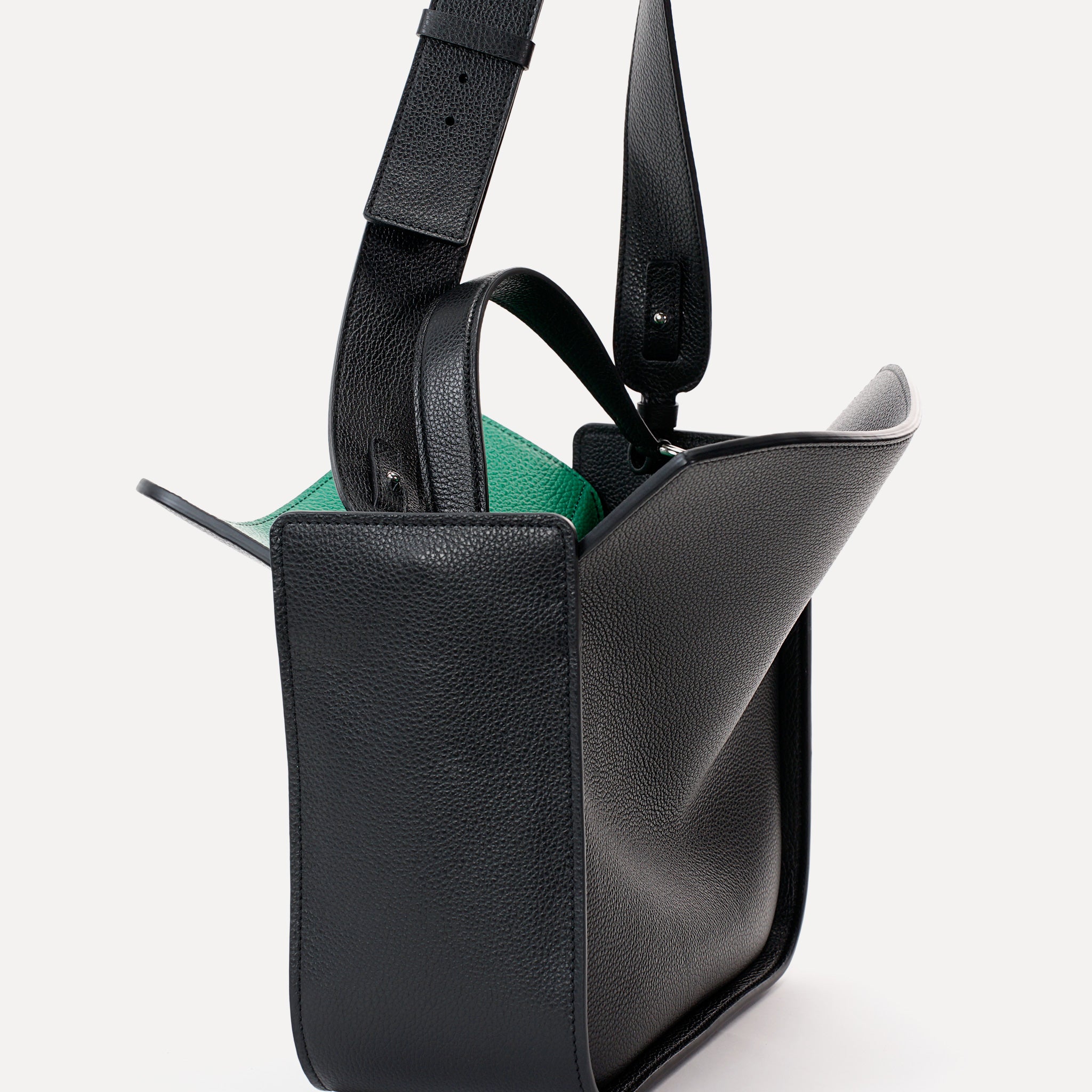 Geanta Toujours Maxi, Piele Texturata, Neagra