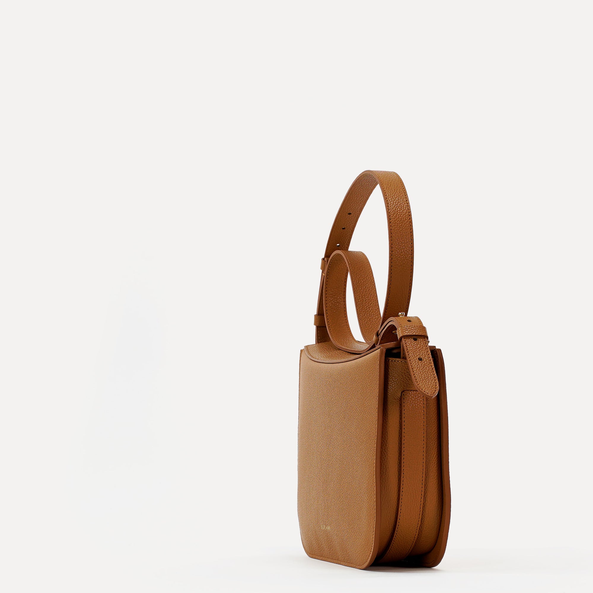 Geanta Maxi Demoiselle, Piele Texturata, Caramel