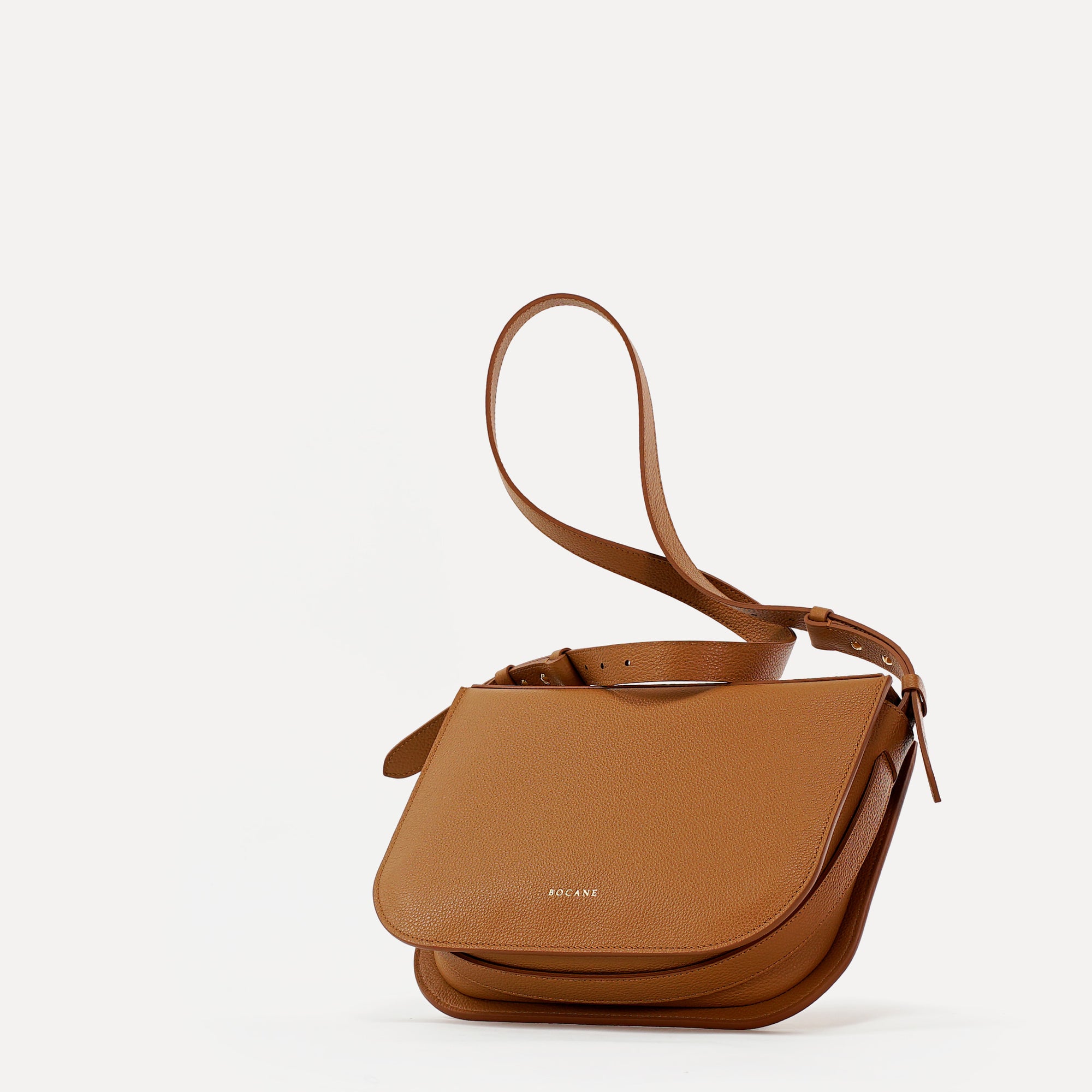 Geanta Maxi Demoiselle, Piele Texturata, Caramel