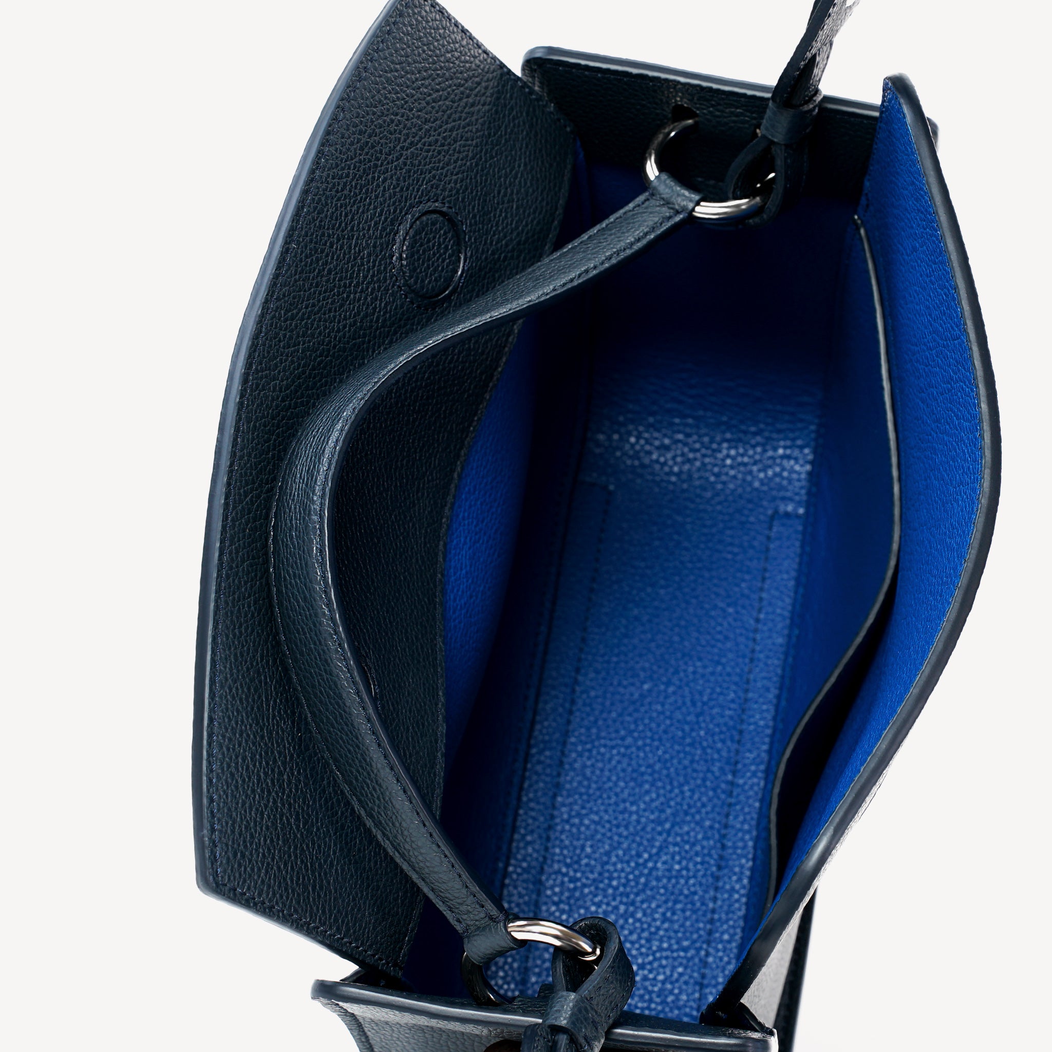 Geanta Toujours, Piele Texturata, Albastru Flag