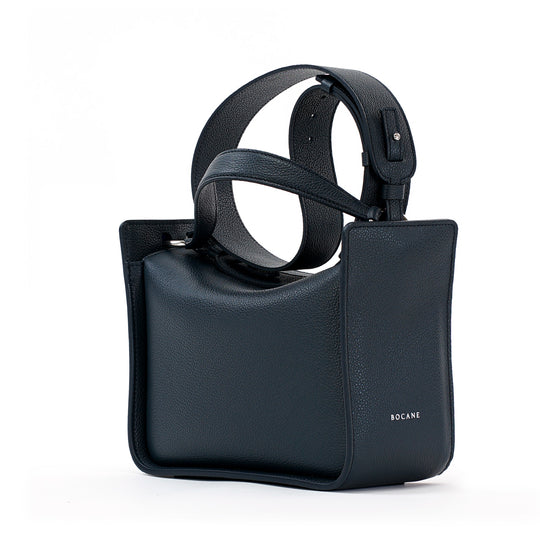 Geanta Toujours, Piele Texturata, Albastru Flag