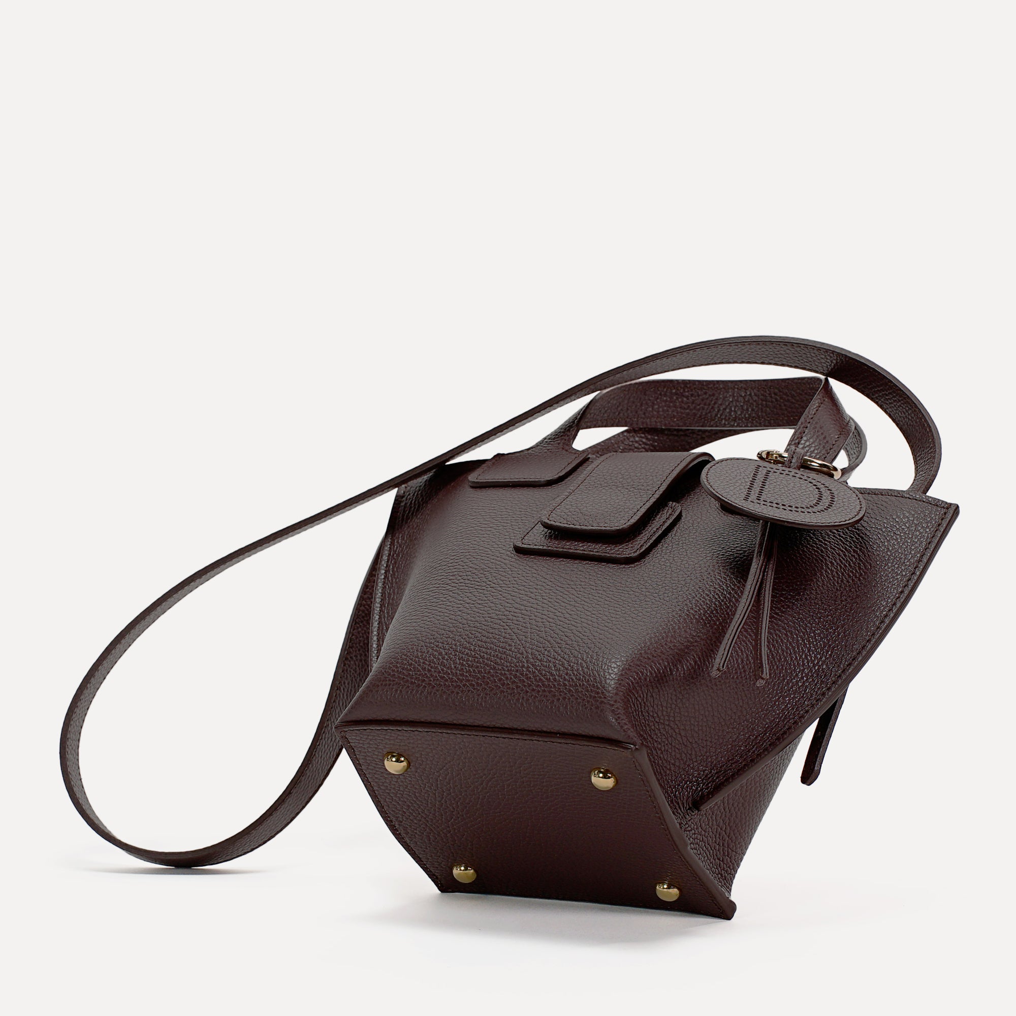 Geanta Caprice, Piele Texturata, Culoare Burgundia