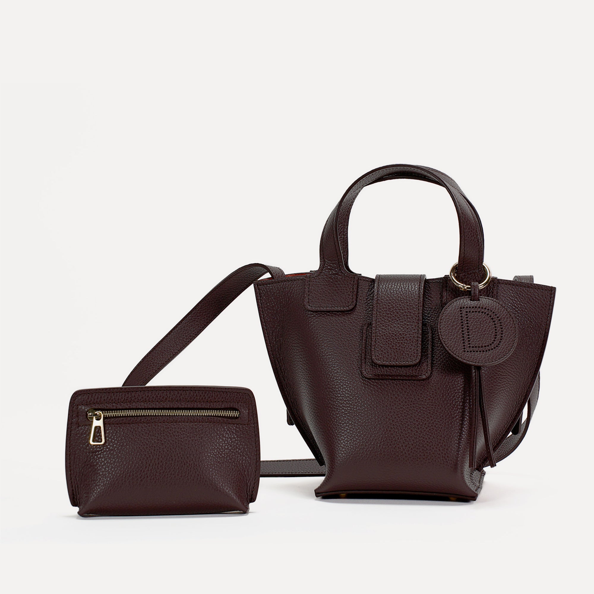 Geanta Caprice, Piele Texturata, Culoare Burgundia