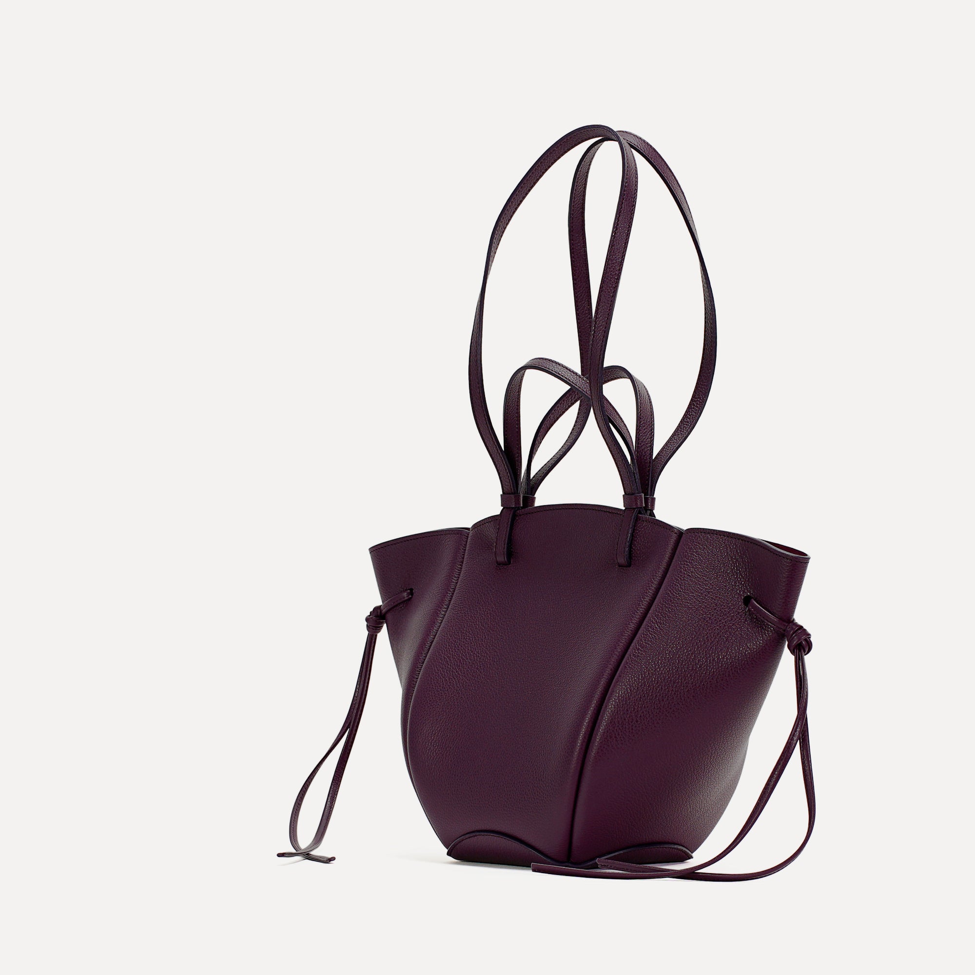 Geanta Midi Voulez-Vous, Piele Texturata, Visiniu-Violet