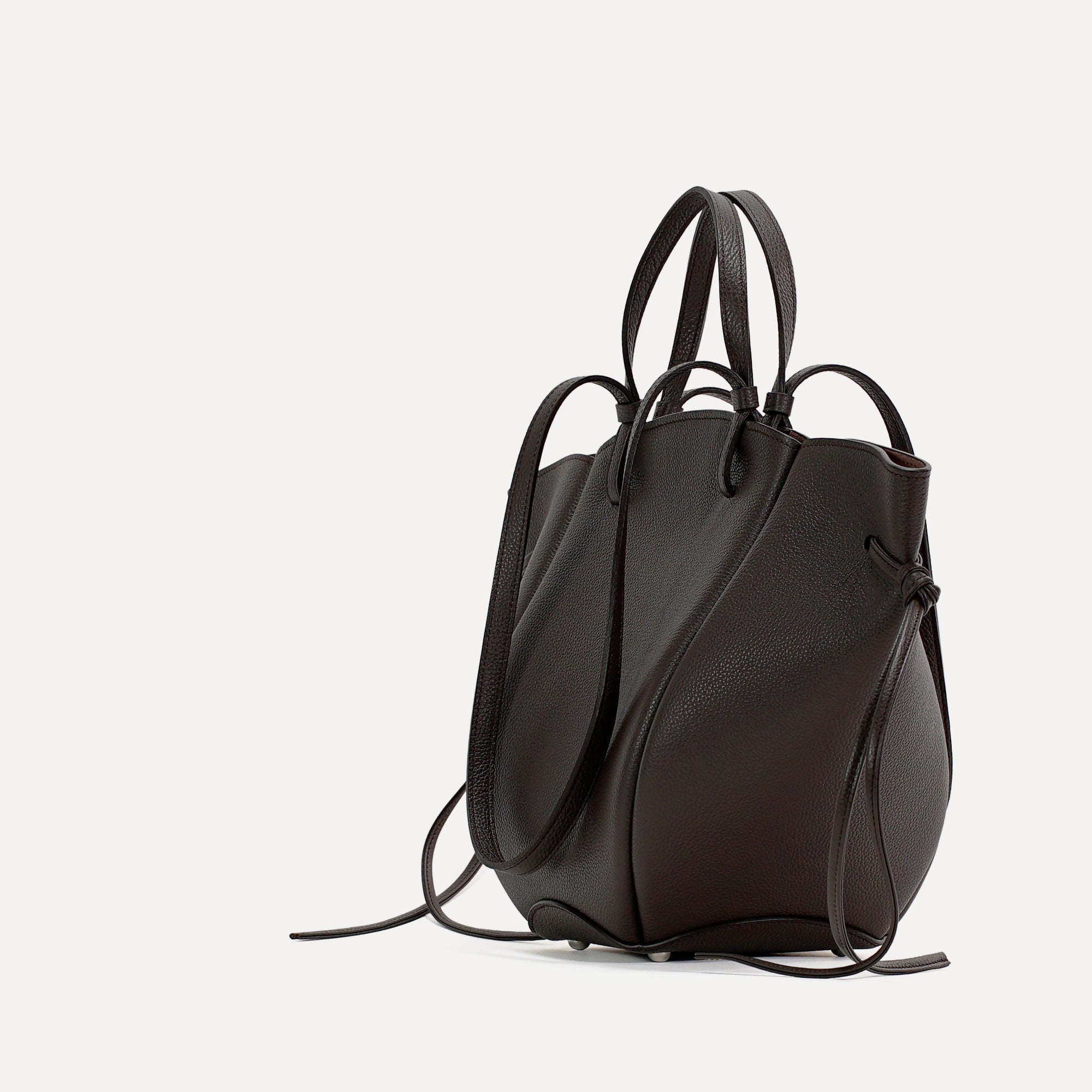 Geanta Midi Voulez-Vous, Piele Texturata, Chocolat Noir