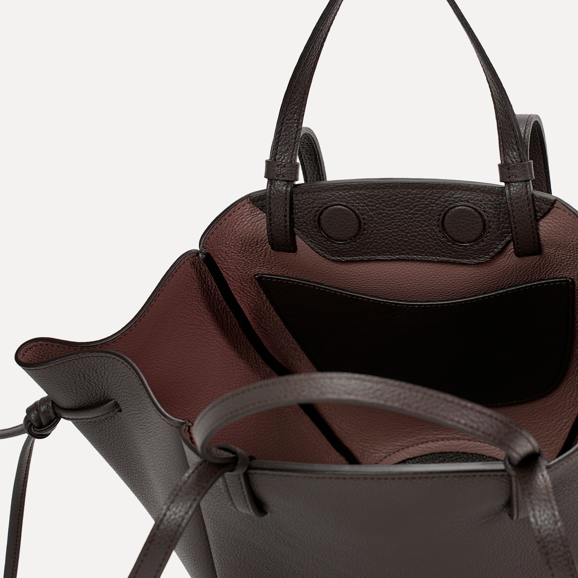 Geanta Midi Voulez-Vous, Piele Texturata, Chocolat Noir