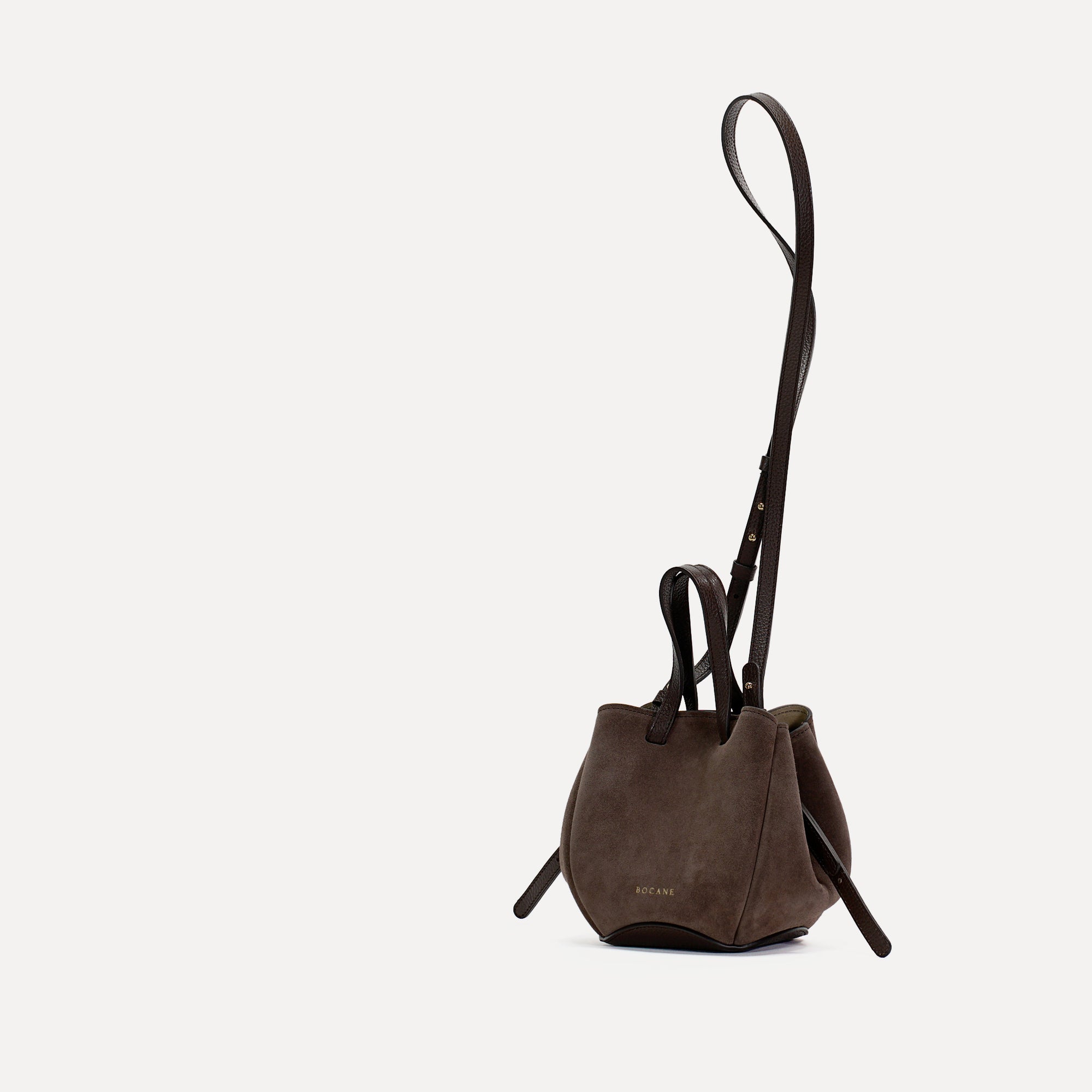 Geanta Bijou Pétale, Piele Intoarsa Ciocolata