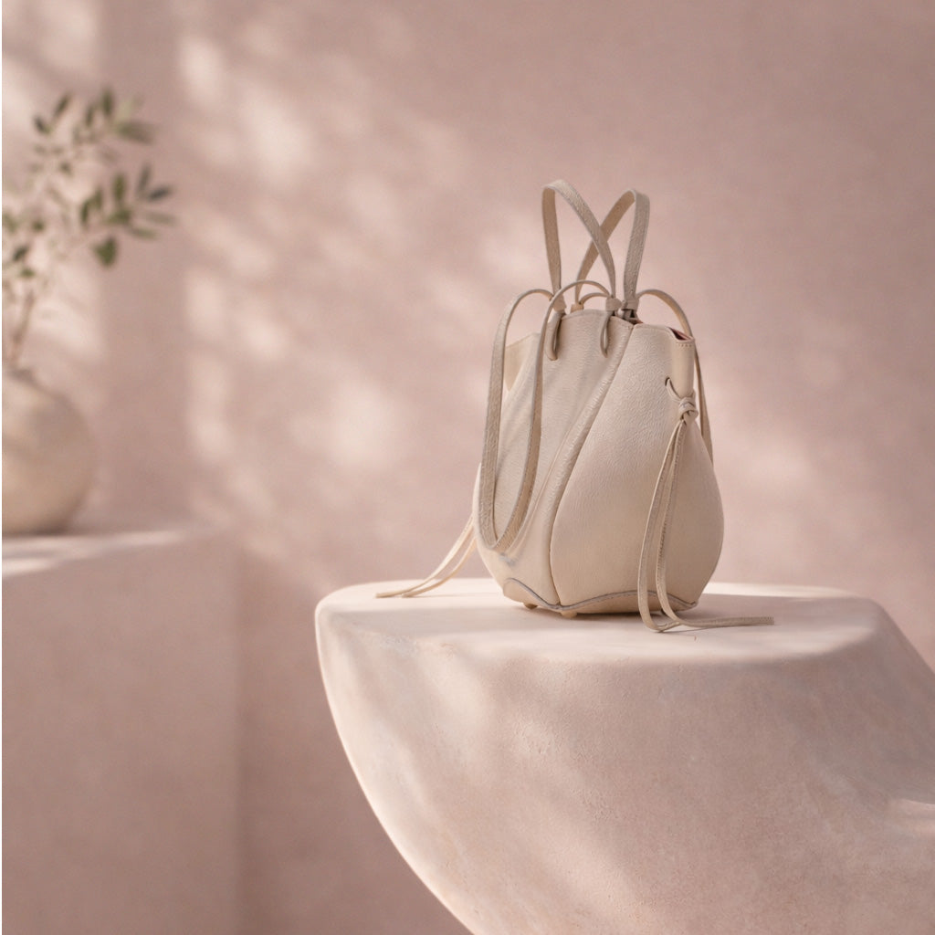 Geanta Midi Voulez-Vous, Piele Texturata, Culoare Vanilie Rosé