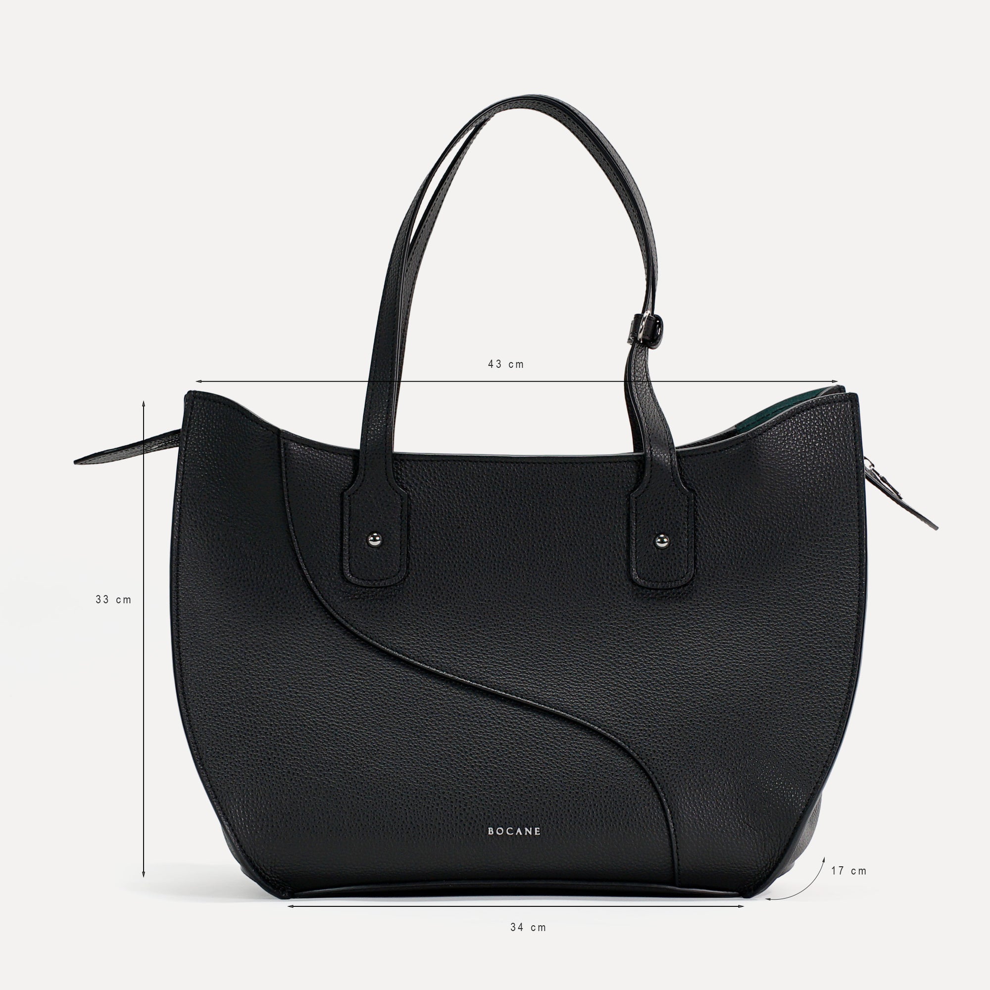 Geanta Ether, Piele Texturata, Neagra