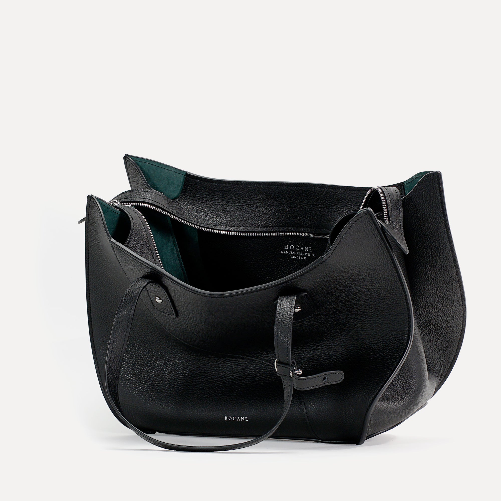 Geanta Ether, Piele Texturata, Neagra