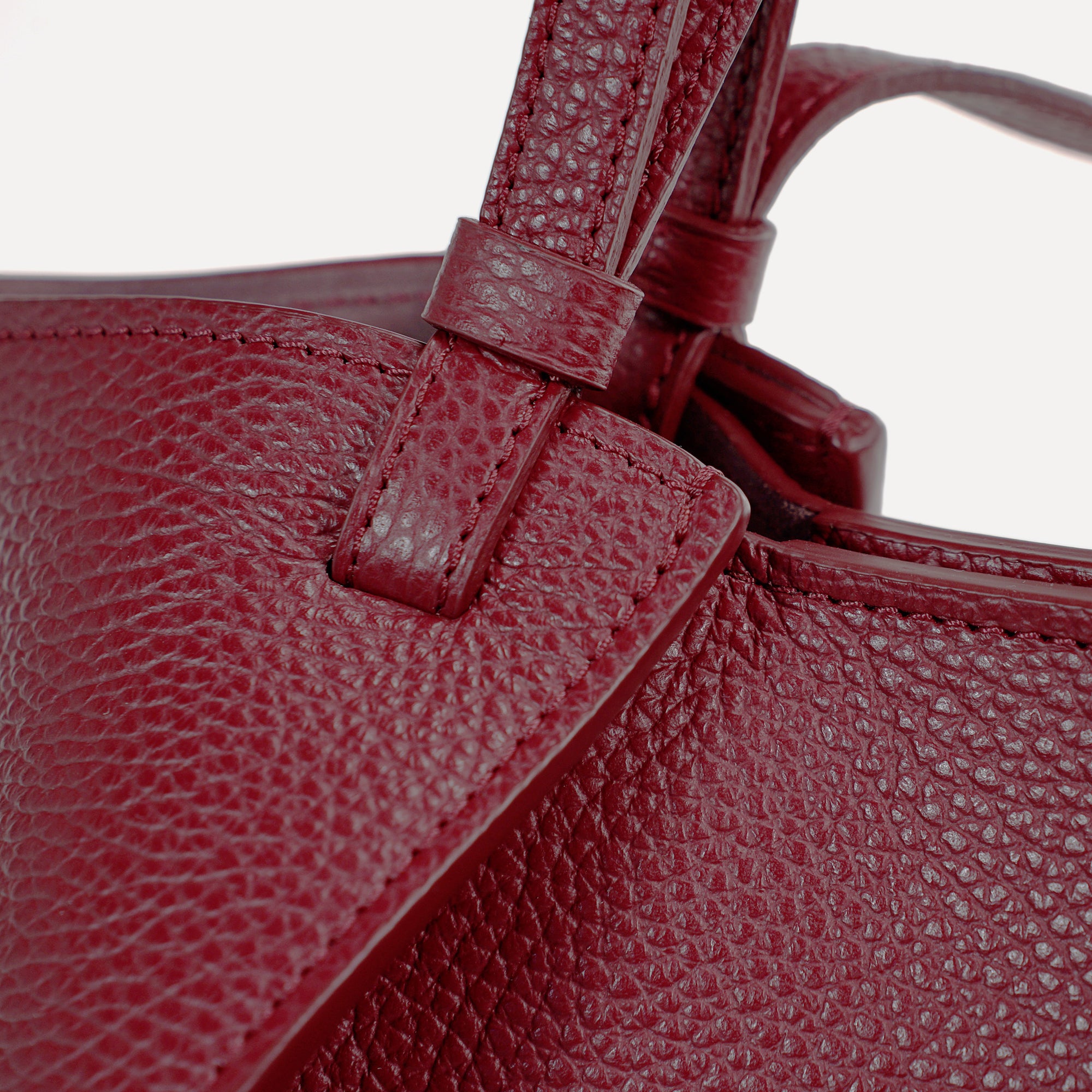 Geanta Amarante, Piele Texturata, Rosu Cranberry