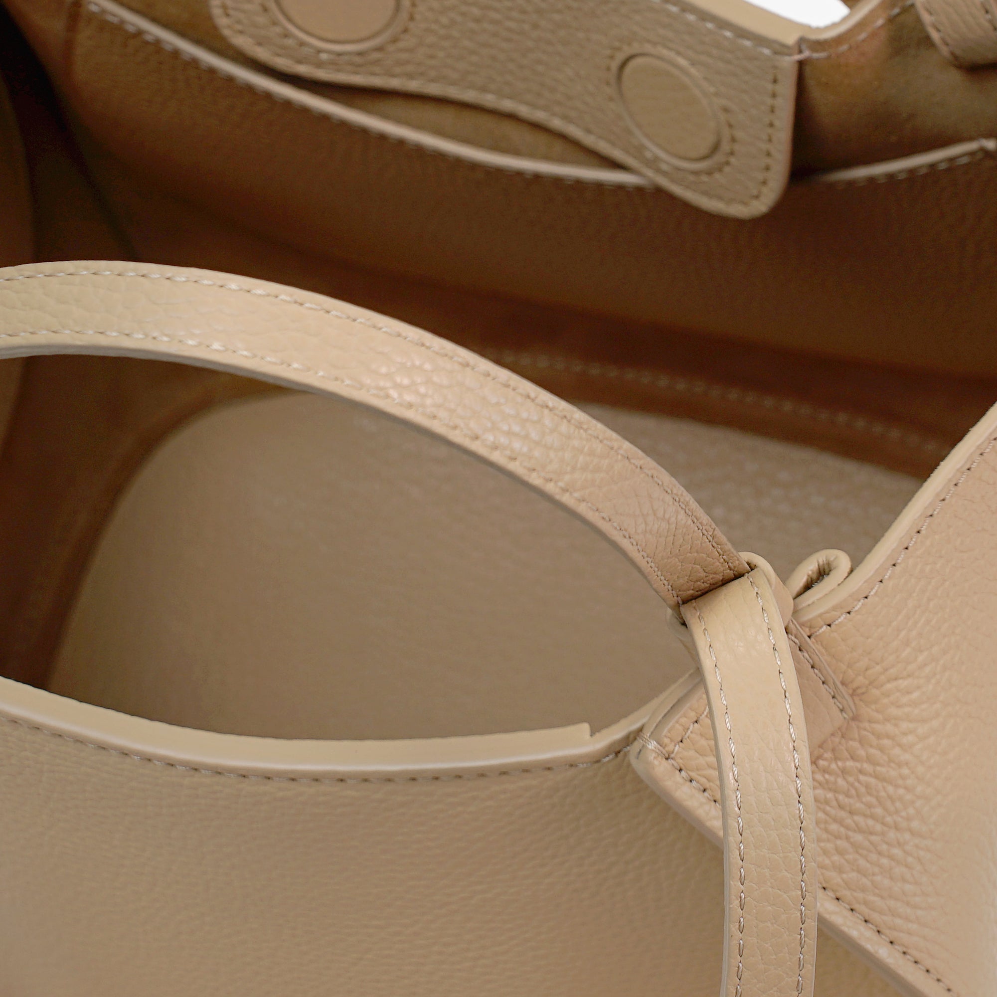 Geanta Amarante, Piele Texturata, Champagne