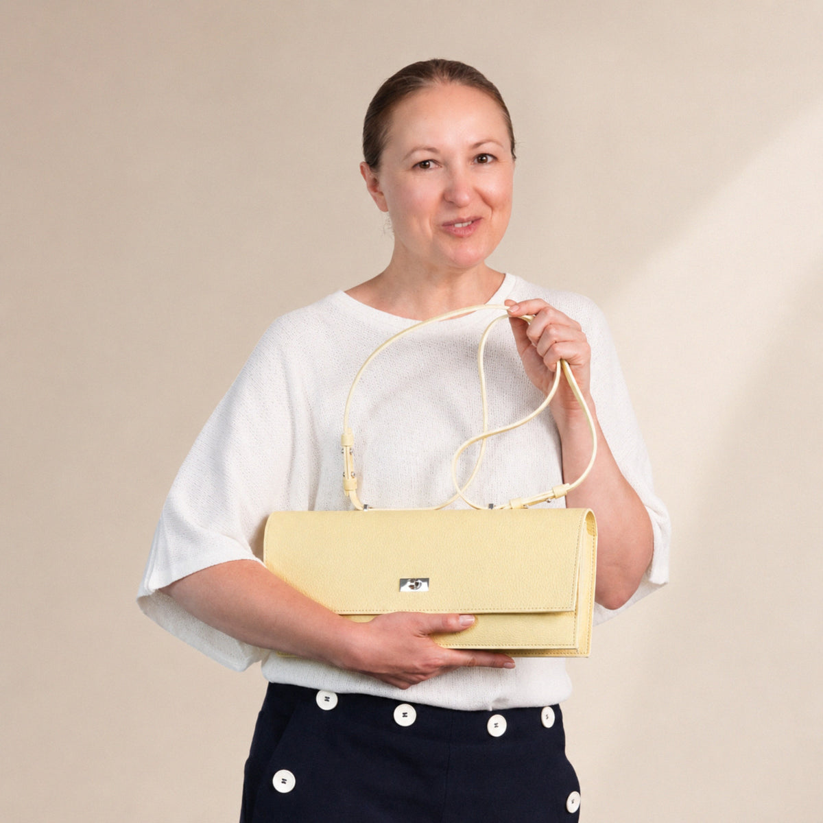 Geanta Esprit Long, Piele Texturata, Galben Pastel