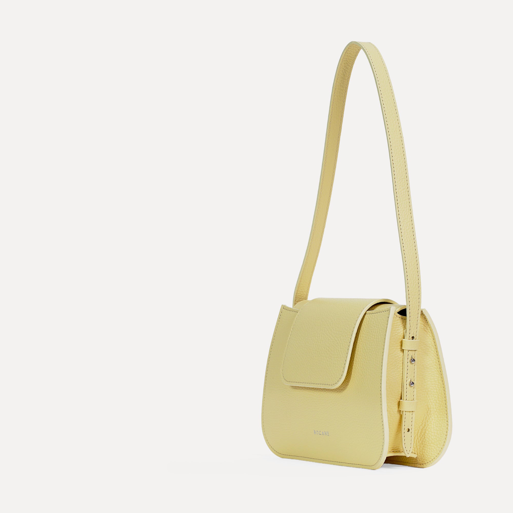 Geanta Cachette, Piele Texturata, Galben Pastel
