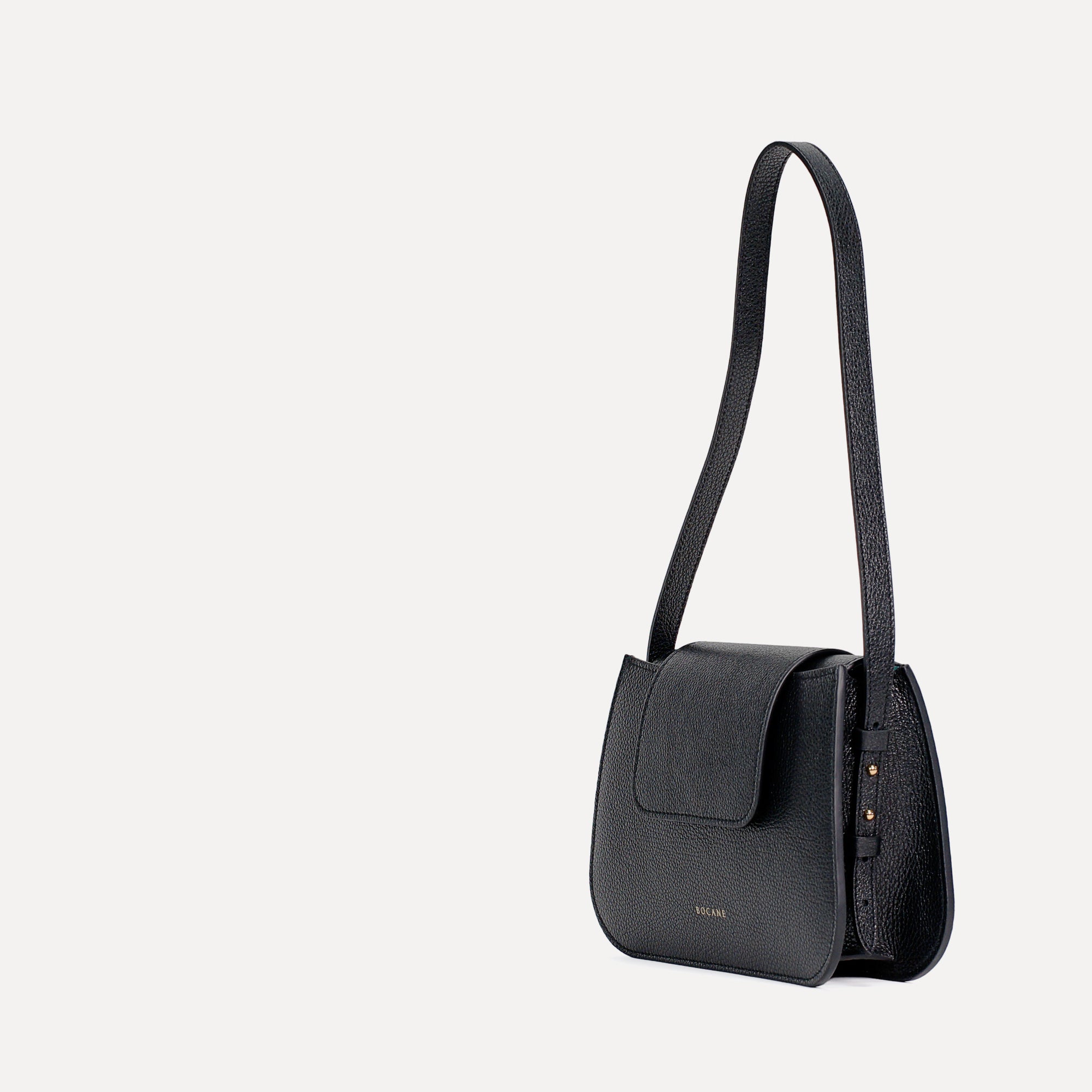 Geanta Cachette, Piele Texturata, Negru Metalizat