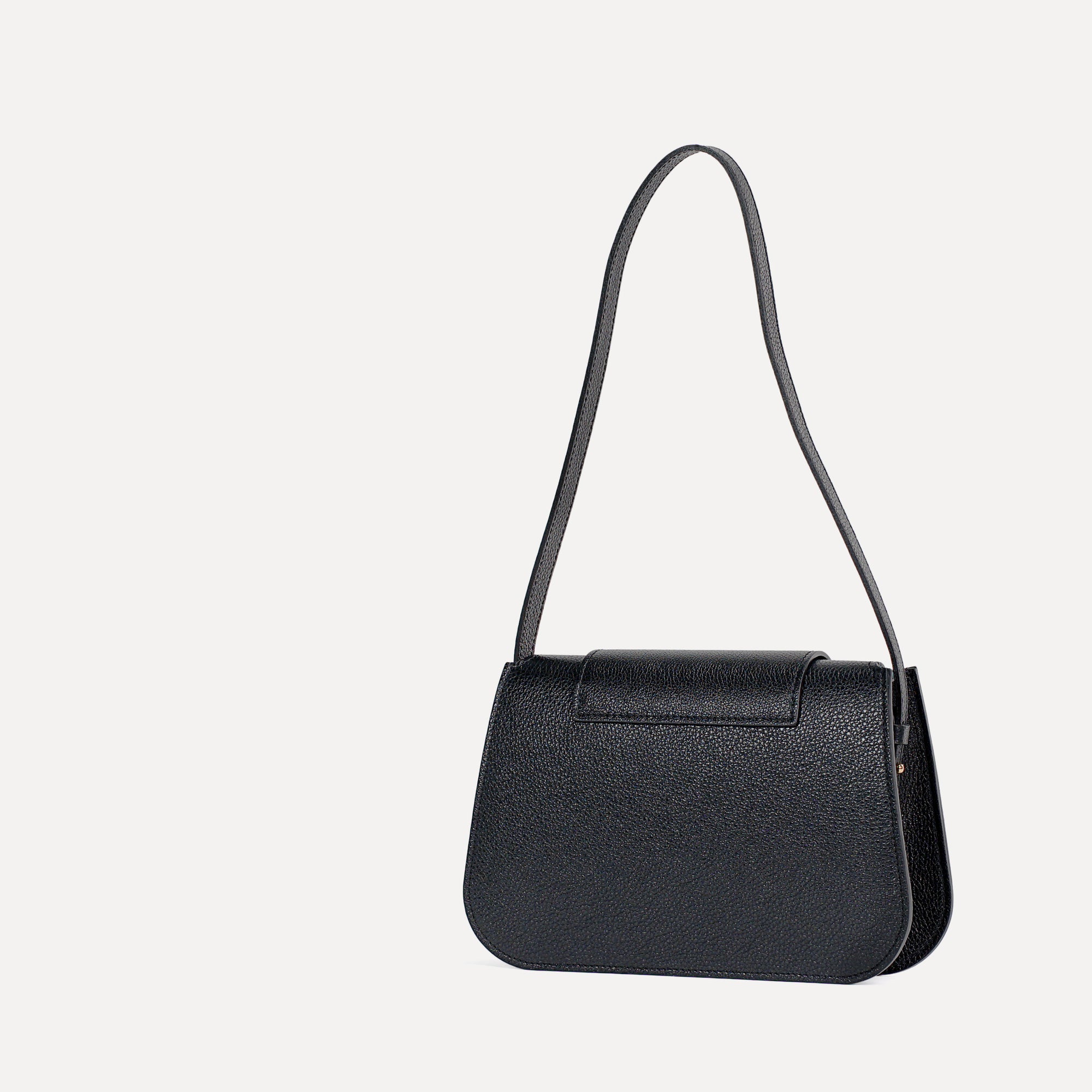 Geanta Cachette, Piele Texturata, Negru Metalizat
