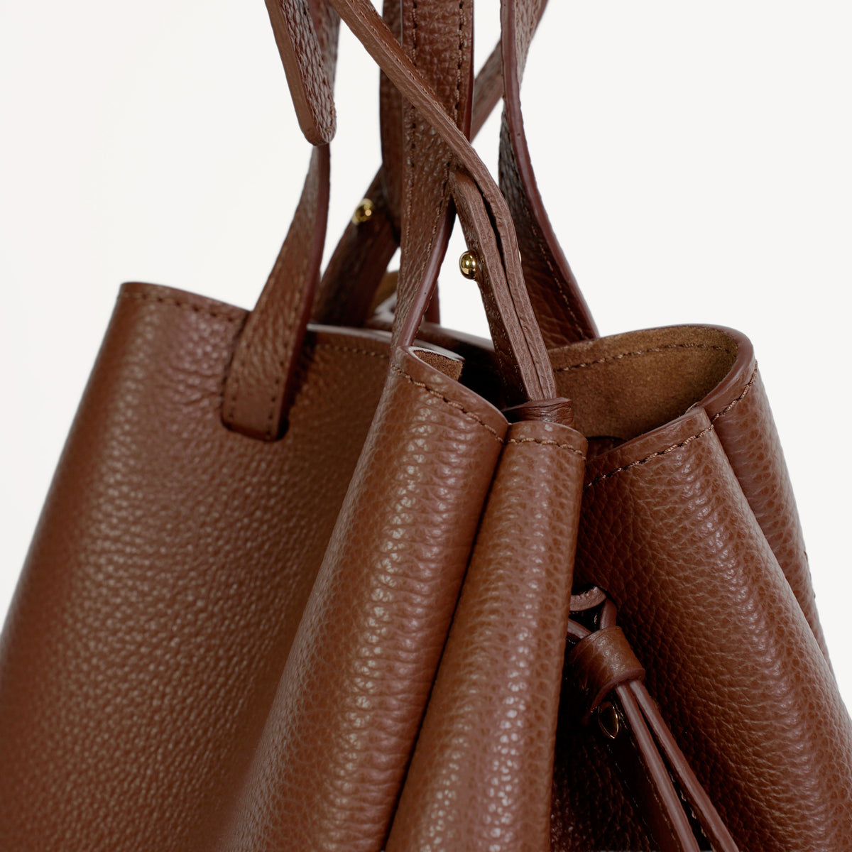 Geanta Mini Pétale, Piele Texturata, Culoare Nocciola