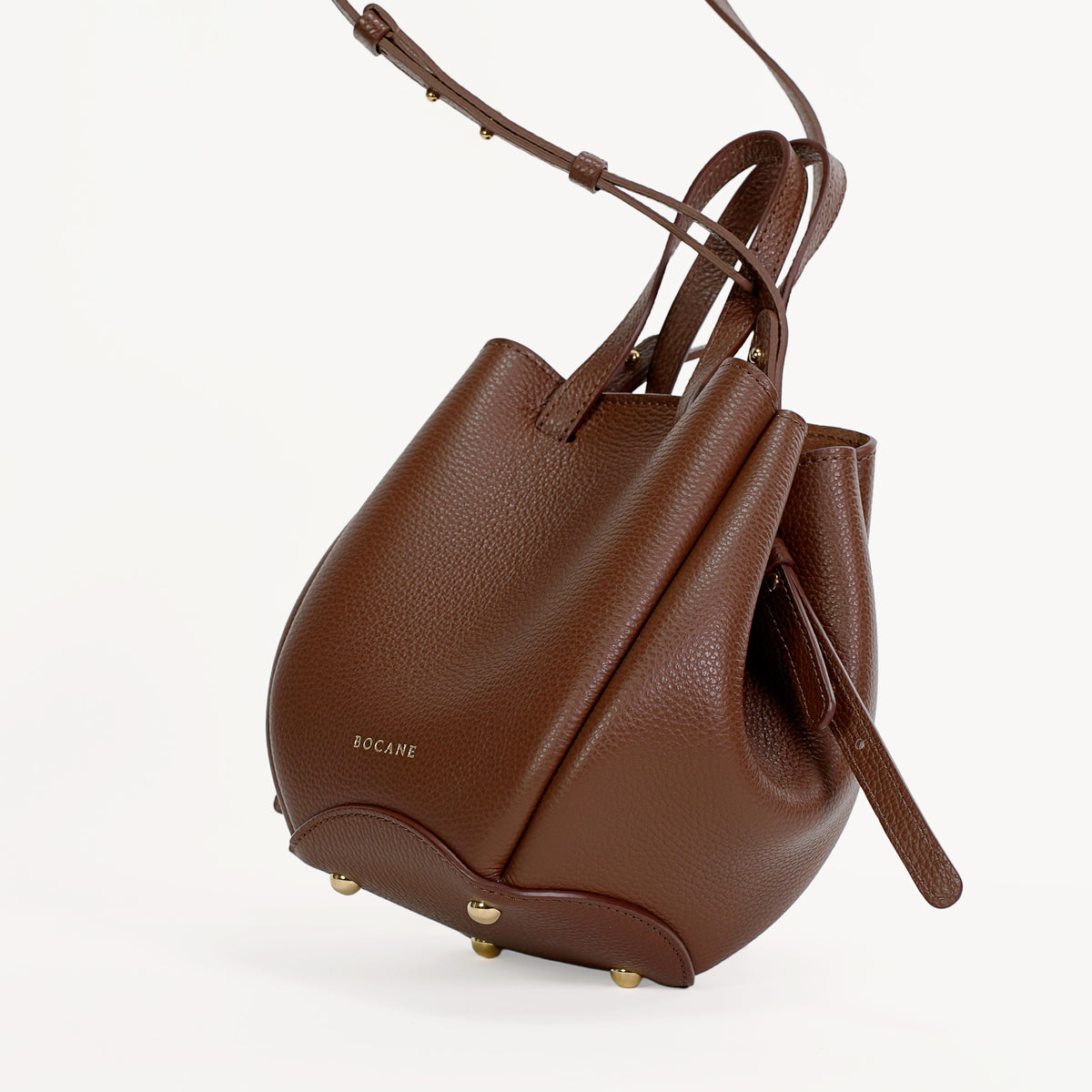 Geanta Mini Pétale, Piele Texturata, Culoare Nocciola