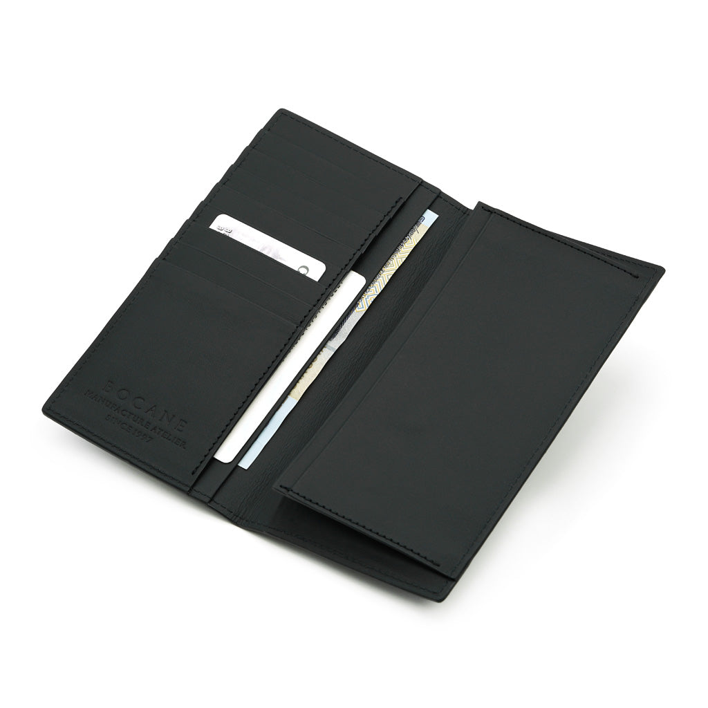 Portofel Inalt din Piele Full-Grain, Negru