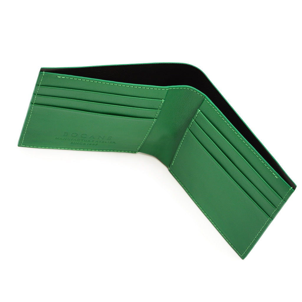 Portofel Slim din Piele Full Grain Verde Crud