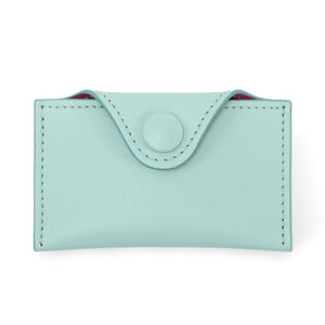 Portcard Envelope din Piele Full-Grain Albastru Aqua