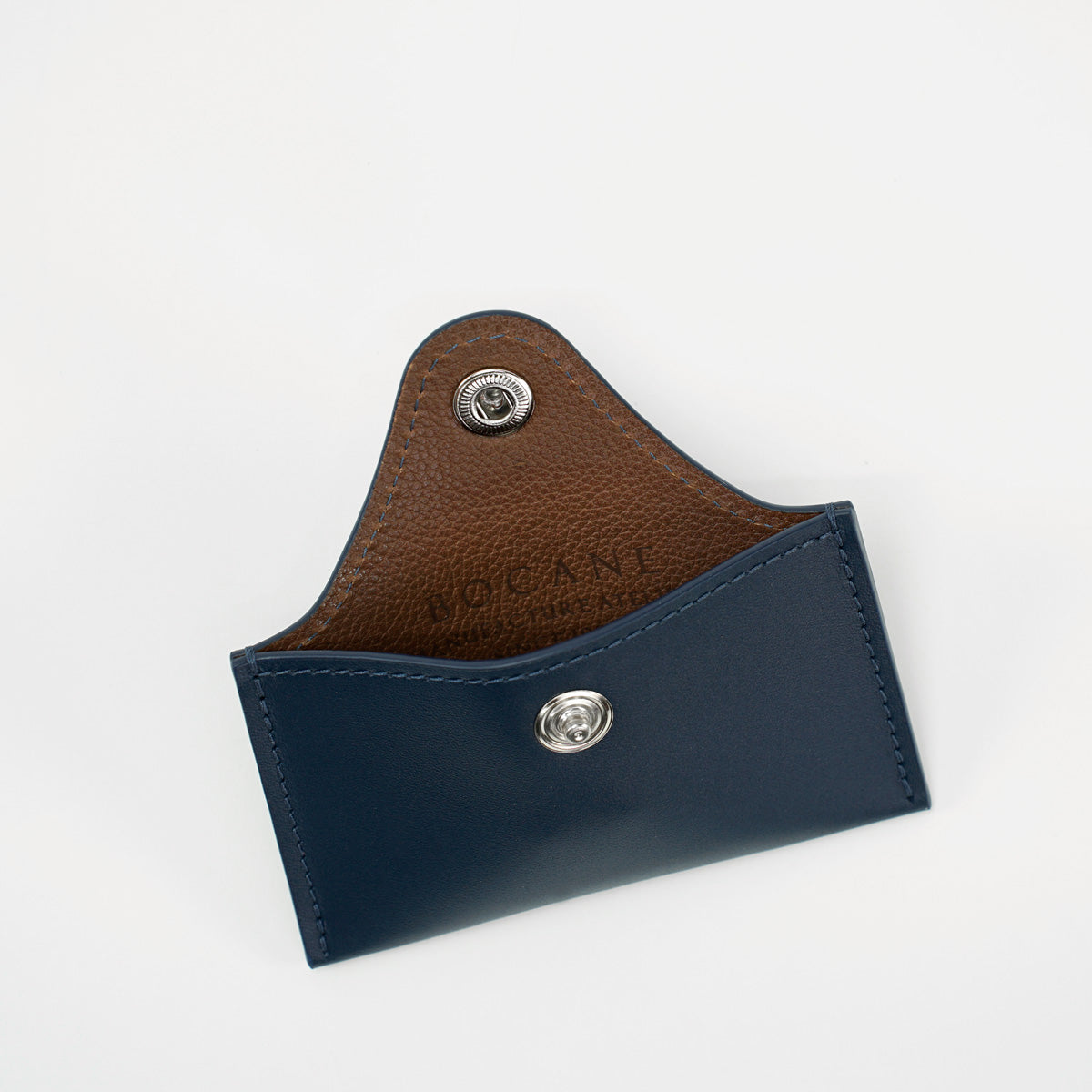 Portcard Envelope din Piele Full-Grain Albastru-Navy