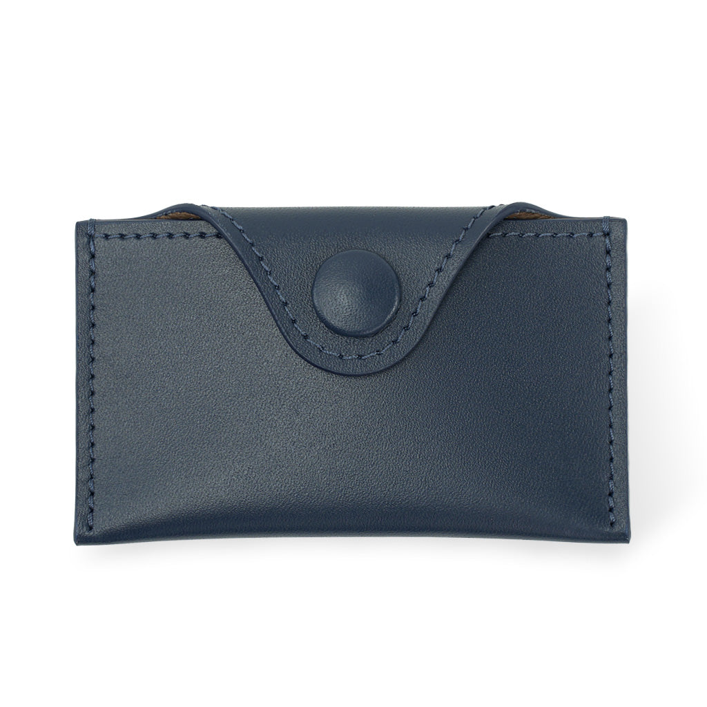 Portcard Envelope din Piele Full-Grain Albastru-Navy