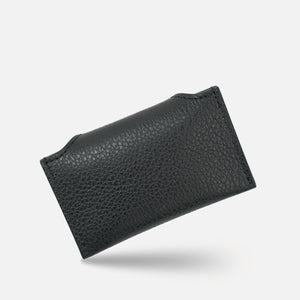 Portcard Envelope din Piele Texturata Neagra