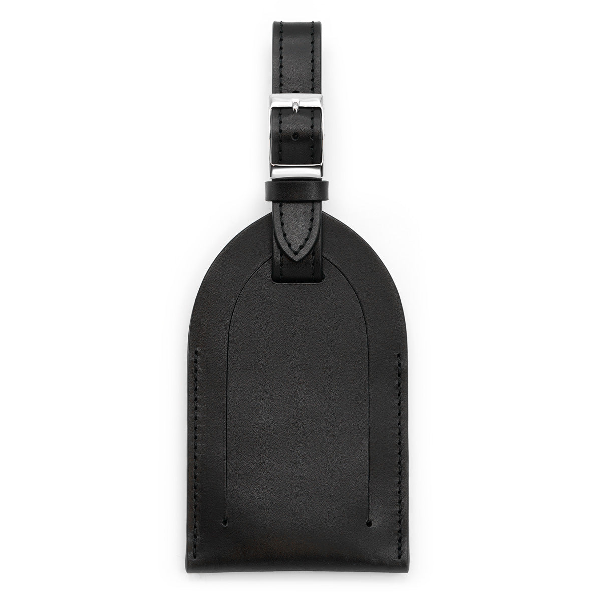 Tag Eticheta pentru Bagaje din Piele Full-Grain Neagra, Contrast Rosu