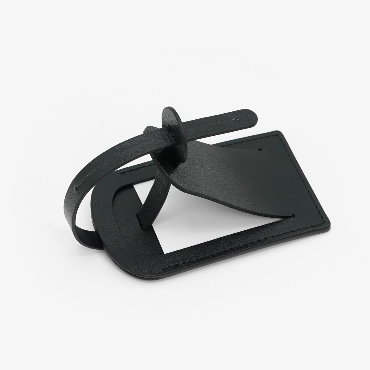 Eticheta pentru Bagaje din Piele Neagra, Full-Grain