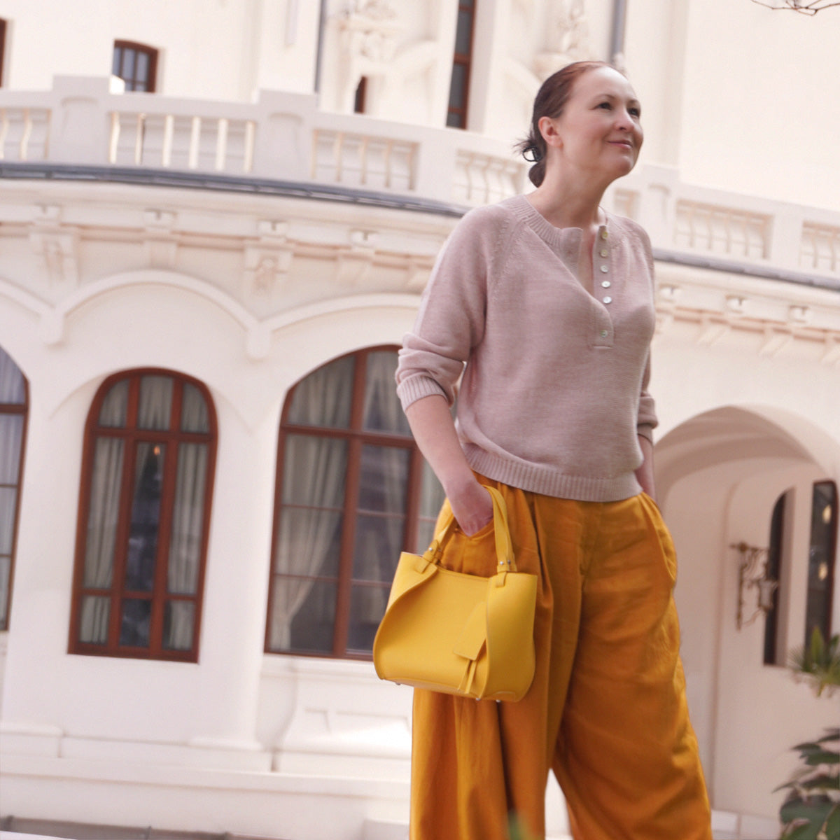 Geanta Amarante Mini, Piele Nappa, Roz Aprins